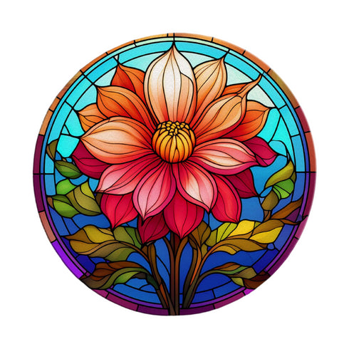 Dahlia Circular Glass Suncatcher Worktop Saver